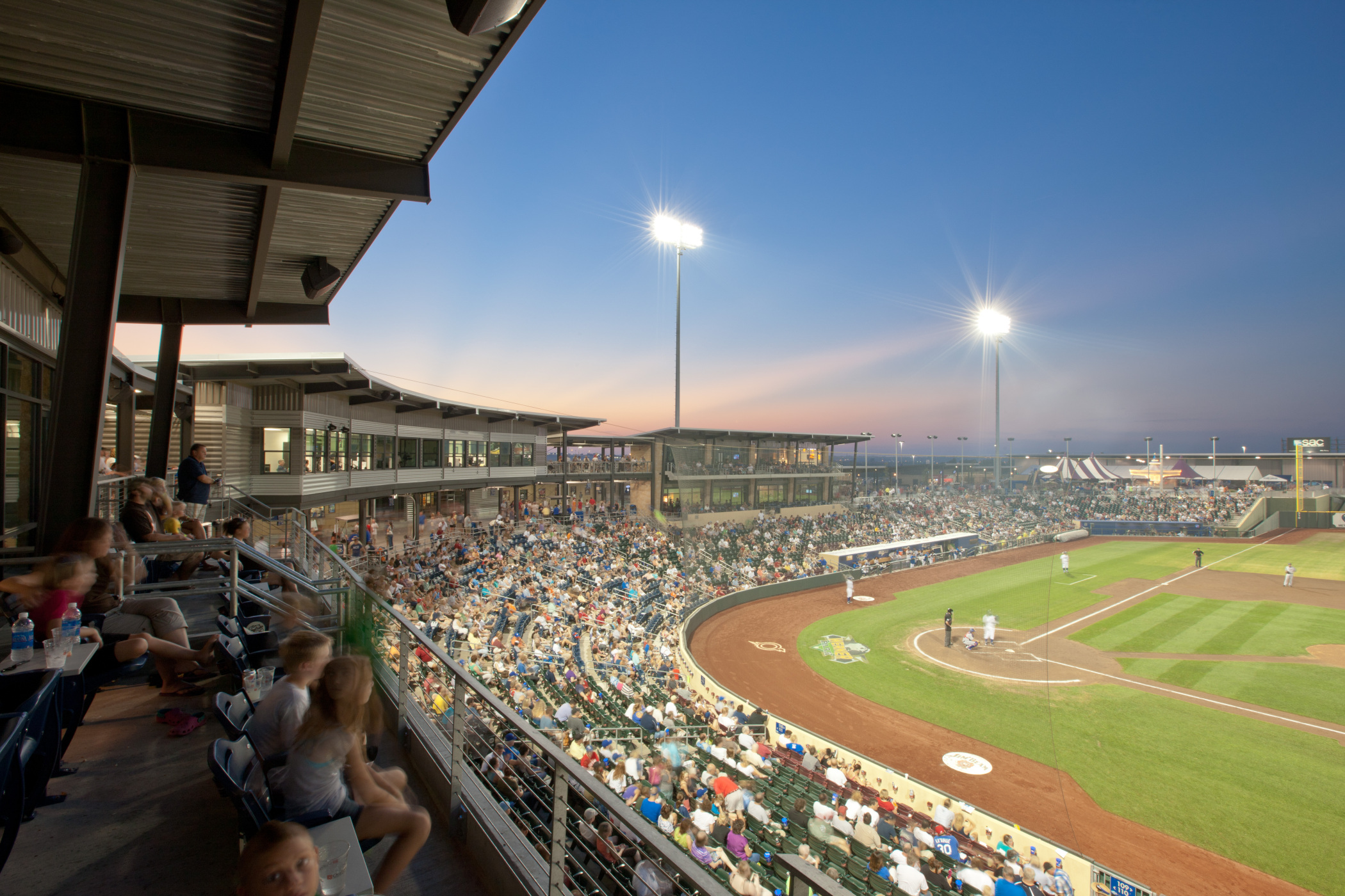 View from upper deck on third base side at Werner Park View from upper deck on third base side at Werner Park