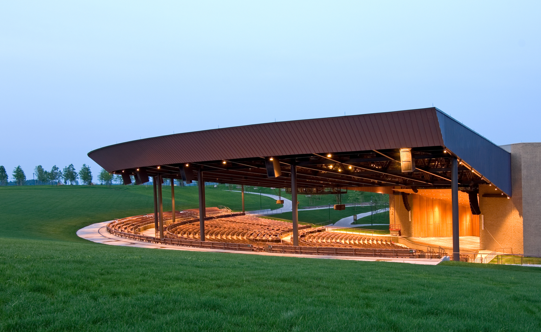 View from lawn at Bethel Woods Center for the Arts