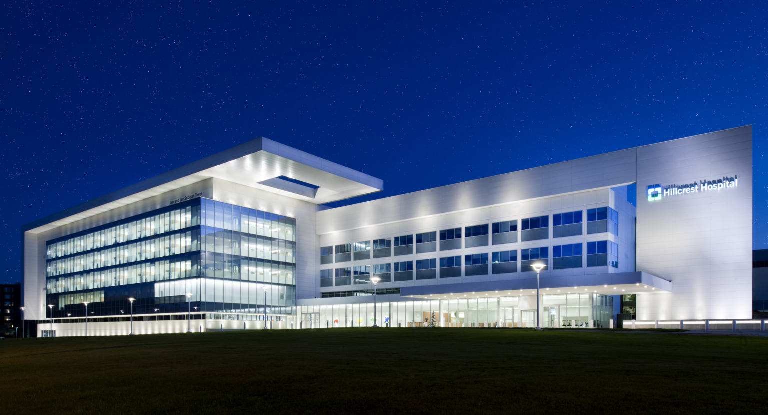 Exterior full view of Hillcrest Hospital Seidman Tower & Campus Expansion