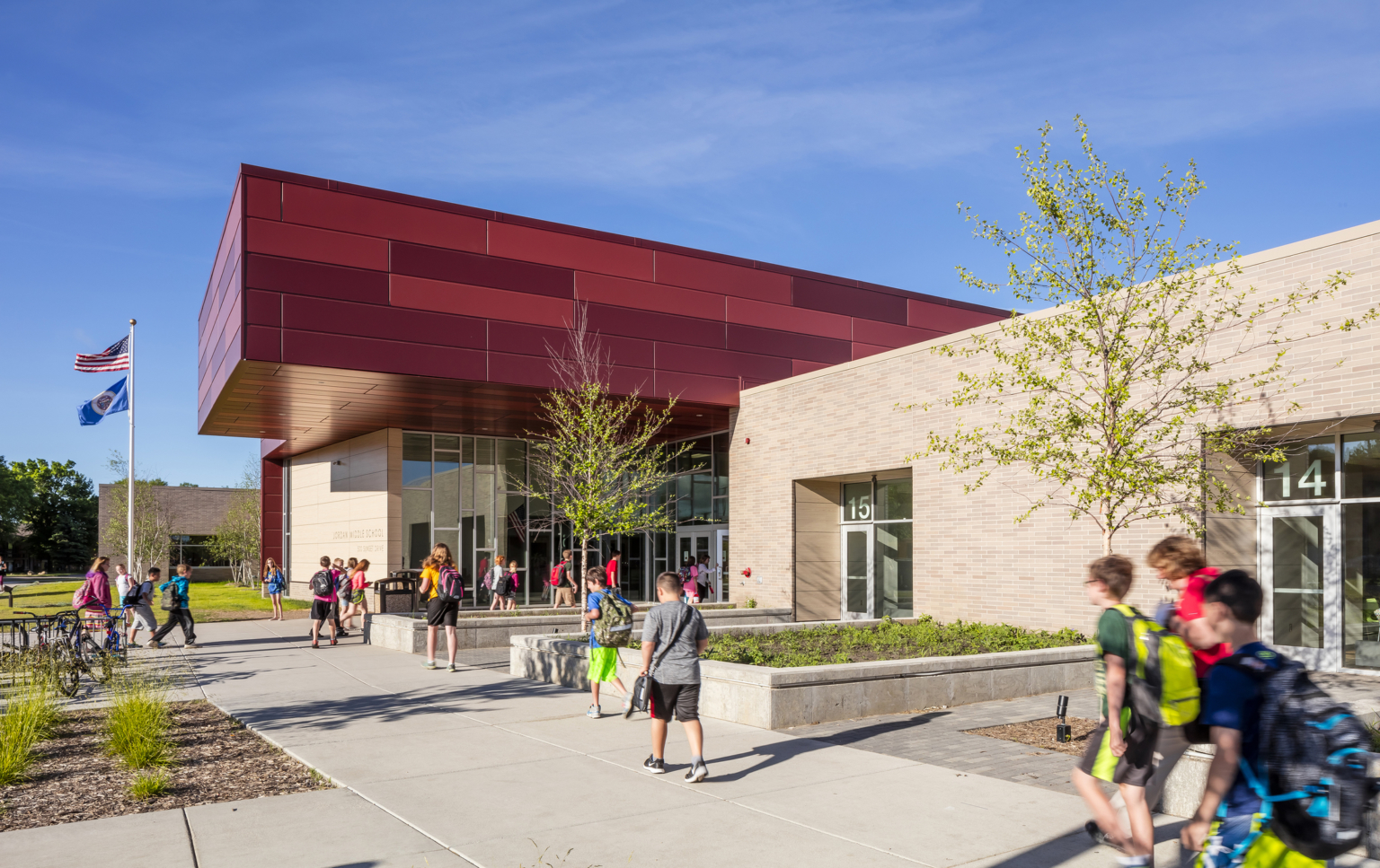 Entrance at Jordan Middle School