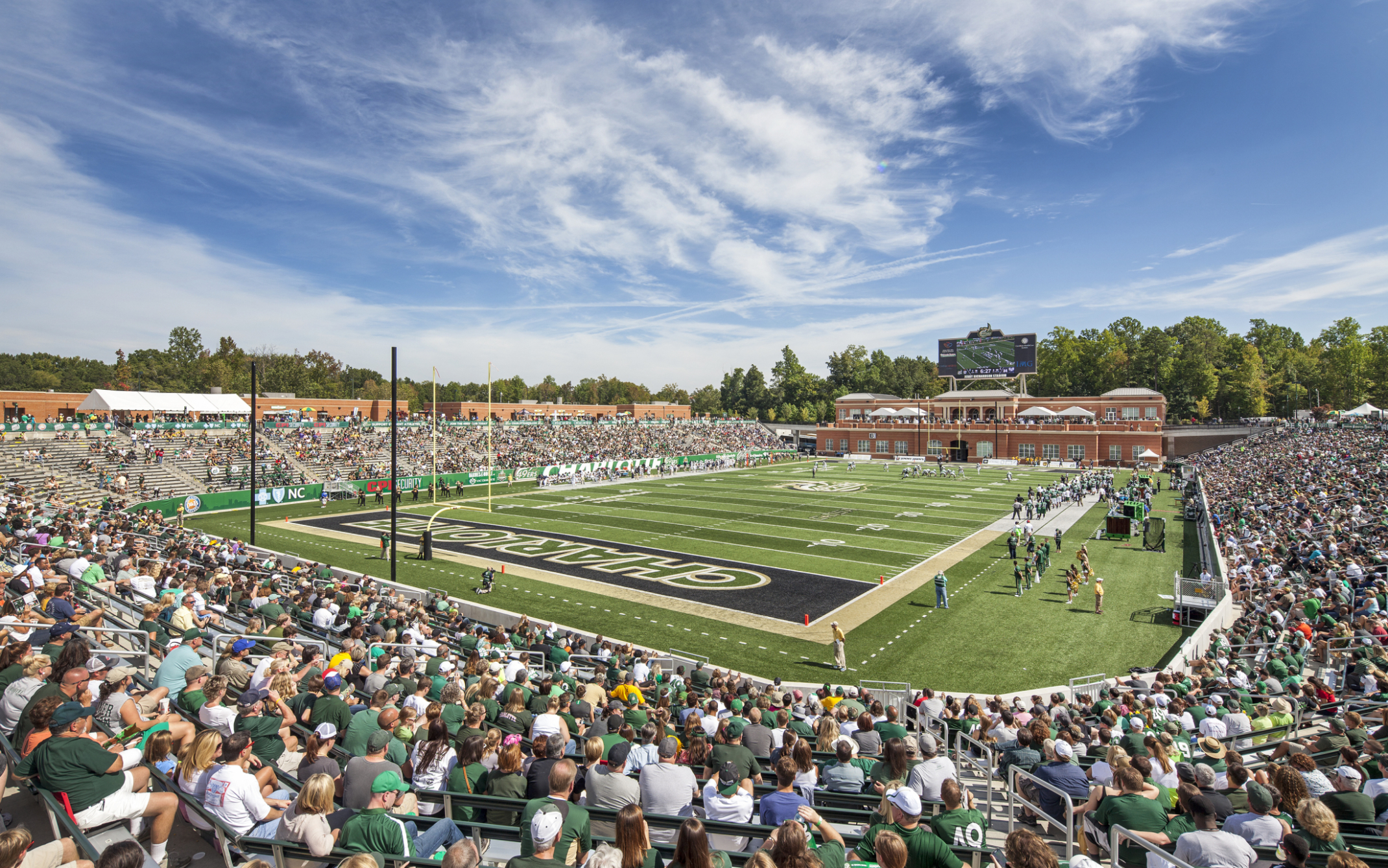 View of field from corner at Jerry Richardson Stadium View of field from corner at Jerry Richardson Stadium