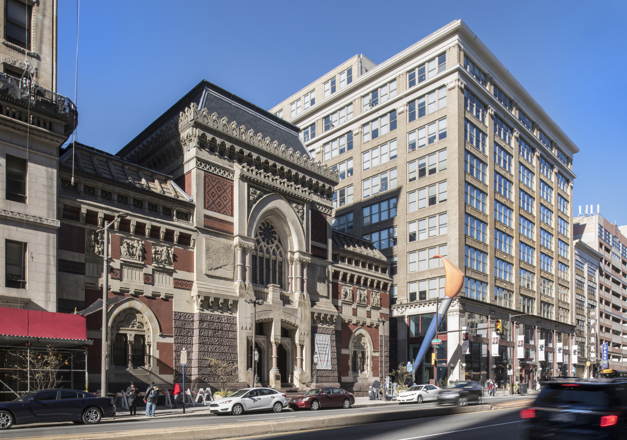 1876 Landmark Building and 1920s Hamilton Building at Pennsylvania Academy of the Fine Arts.