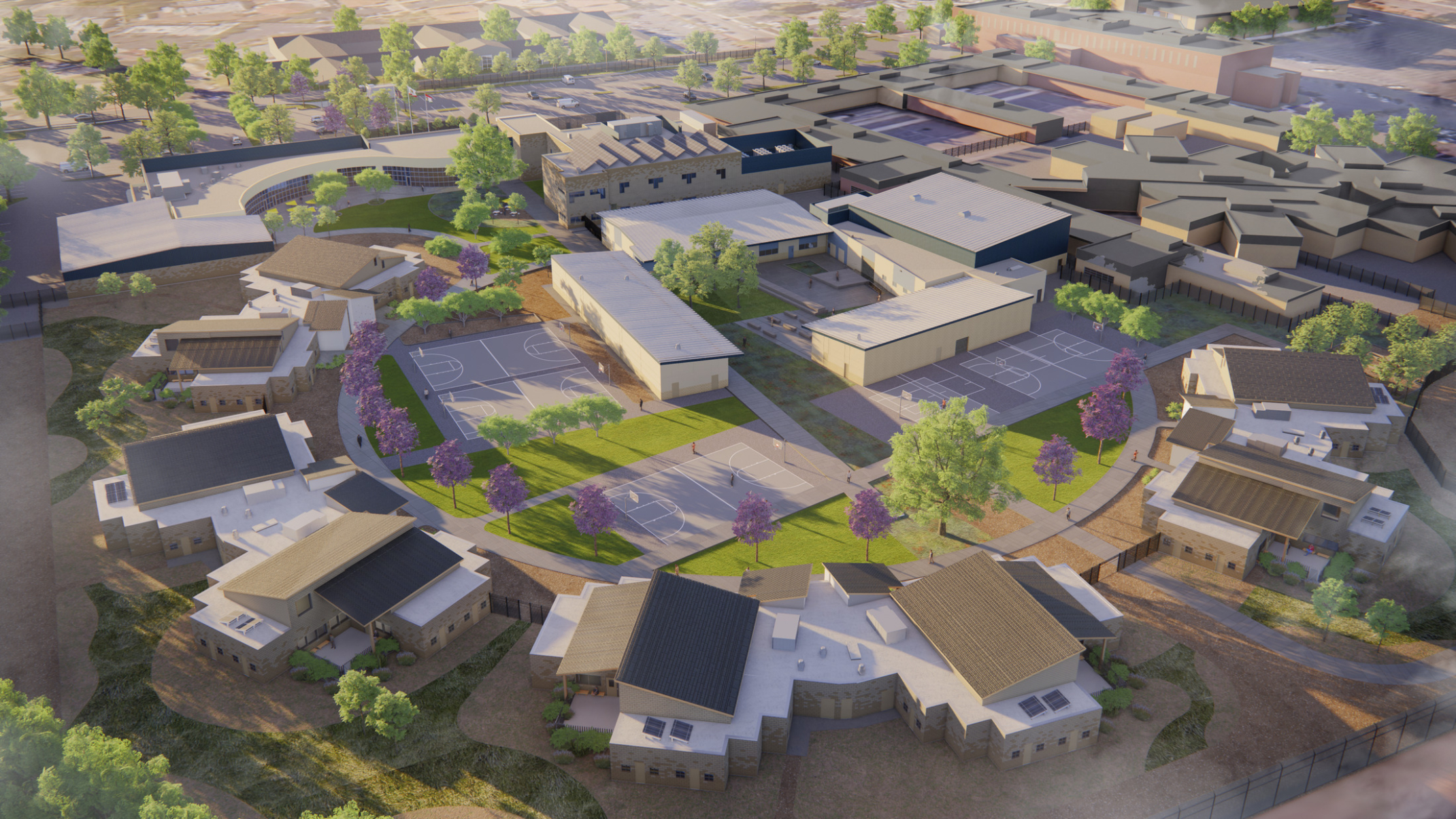 Aerial conceptual design of San Diego Youth Transition Campus Aerial conceptual design of San Diego Youth Transition Campus