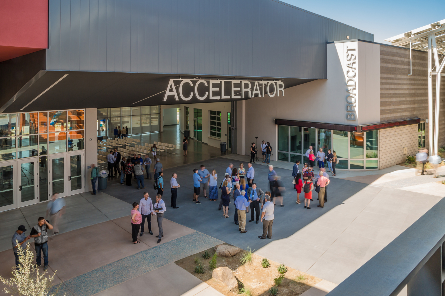 outside the accelerator at canyon view high school