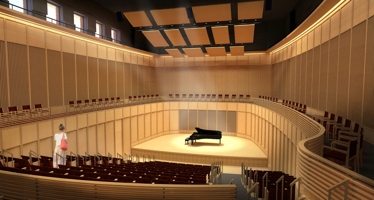 recital hall with state of the art acoustic tuning at the University of Nevada Reno University Arts Building