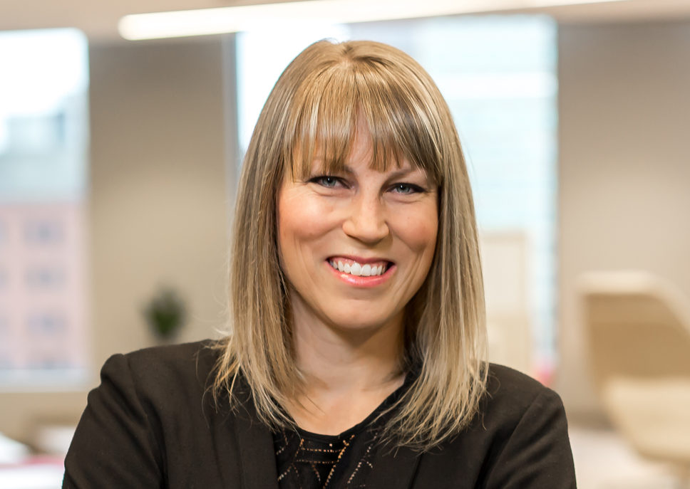 professional woman in black business wear