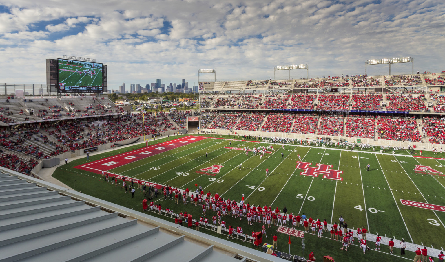 TDECU stadium filled with spectators on game day